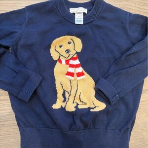 The Beaufort Bonnet Company Navy Sweater with Dog Design